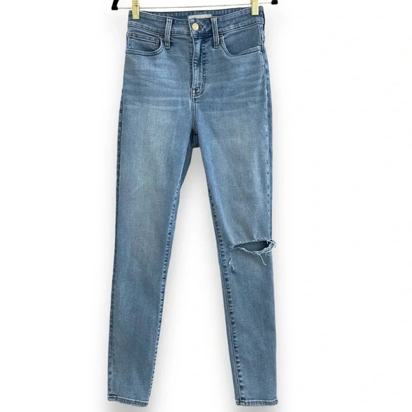 Madewell Curvy Roadtripper Jeans Women's Sz 25 in Benton Wash: Knee-Rip Edition - Picture 2 of 16